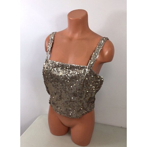 Forever 21 Sequin Crop Top Womens 0X NEW - Picture 1 of 7